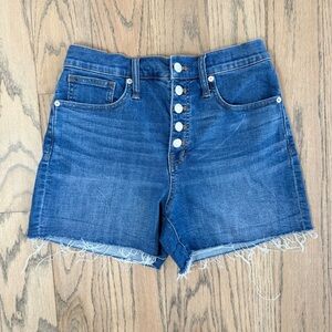 Madewell Women’s High Rise Button Front Denim Shorts Size 26